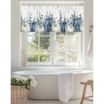 thumbnail image 5 of Fall Thanksgiving Kitchen Valances for Windows Blue White Pumpkins Autumn Leaves Valance Curtains&nbsp; for Kitchen /Living Room/Bedroom/ Bathroom Decor, 42"x12 " ,Rod Pocket 1 Panel, White, 5 of 7