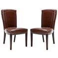 thumbnail image 3 of SAFAVIEH Ken 19''H Rustic Classic Leather Side Chair, Brown, Set of 2, 3 of 9