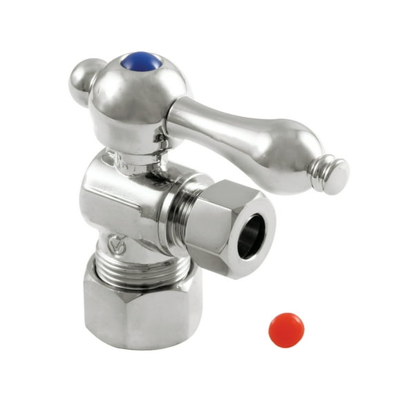 Kingston Brass CC53301 5/8-Inch O.D. Comp x 3/8-Inch O.D. Comp Quarter-Turn Angle Shut-Off Valve in Polished Chrome