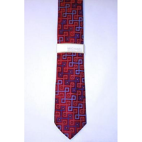 MICHAEL Michael Kors Silk Core Nest Tie Squares Print Red Multi