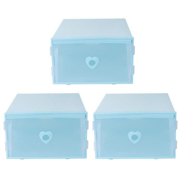 Blue DrawerStyle Shoes Box for Storage, Thickened Plastic with Visual Window, Large Capacity