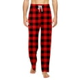 thumbnail image 2 of Xyxonk Men's Pants Plaid Printed Knitted Sleep Pant Lounge Lightweight Bottoms with Pockets Drawstring Soft Sleepwear Red 2XL, 2 of 8