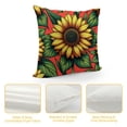 thumbnail image 4 of COMIO  Sunflower Throw Pillow Covers Floral Blossom Bouquet Square Pillow Cases for Decorative Cushion Bed Couch Sofa Red White, 4 of 5