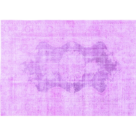 Ahgly Company Indoor Rectangle Persian Purple Traditional Area Rugs, 8' x 12'