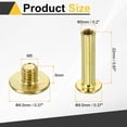 thumbnail image 2 of Uxcell 50set Chicago Screw M5 x 22mm 24mm Length Metal Phillips Nail Rivet Stud Screw Bolts Rivets Binding Post Screw for DIY Leather Belt Bag Craft Bookbinding, Gold, 2 of 7