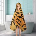 thumbnail image 6 of Orange and Black Of Leopard Print Hooded Bath Towel，50"x30" for Ages 3 To 12 Kids, Quick Dry Lightweight Soft Microfiber Hood Beach Towel Cover Up for Kids, 6 of 7