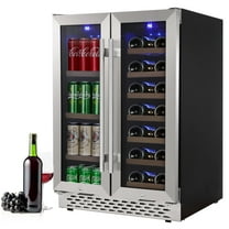 Wine and Beverage Refrigerator 30 Inch Dual Zone Wine Cooler with 40 Bottles Wine Capacity, 120L Built-in and Freestanding,with Independent Temperature Control,Upgraded Compressor,Quiet