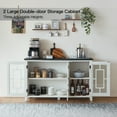 thumbnail image 6 of Joaxswe 55" Coffee Wine Bar Cabinet with 3 Glass Doors, Modern Buffet Sideboard Table for Dining Room, White, 6 of 8