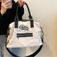 thumbnail image 4 of Bolsa cruzados de lona con estampado de letras, de hombro a la moda para el fin de semana diario Ndcxsfigh Para Estrenar, 4 of 9