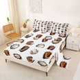 thumbnail image 2 of Castle Fairy Vintage Baseball Queen Sheets 4 Pieces, Cracked Wall Ball Glove Queen Sheet Sets, Brown White,1 Fitted Sheet, 1 Flat Sheet and 2 Pillowcases, 2 of 6