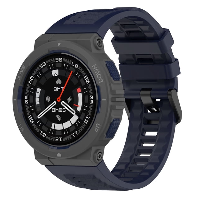 Hearth & Gear Silicone Sports Sweat Proof Solid Color Watch Band With Convenient Adjustment And Wide Compatibility Compatible With Smartwatch Features: Large Face Digital for Men Automatic Watch