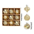 thumbnail image 3 of Creative Christmas Ball Ornaments Set - 9 Pieces of Exquisite Red and Gold Plastic Decorations for Tree and Venue - Each Ball Measures 3.15 Inches, 3 of 6