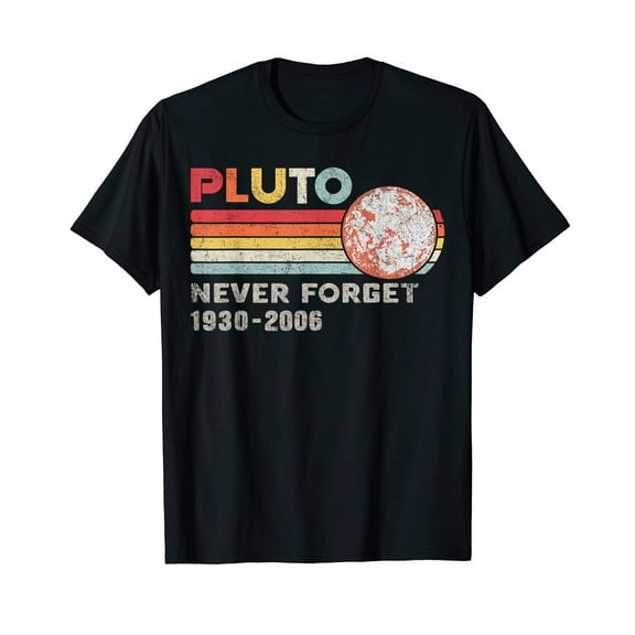 Never Forget Pluto T-Shirts for Men Women Funny Retro Planet Space Science Men's T-Shirts