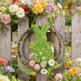 thumbnail image 2 of Easter Wreath Rattan Wooden Decorative Table Hanging Ornament, Artificial Flower Rabbits Door Hanger Indoor Decor, 9.84 Inch Spring Centerpiece, 2 of 9