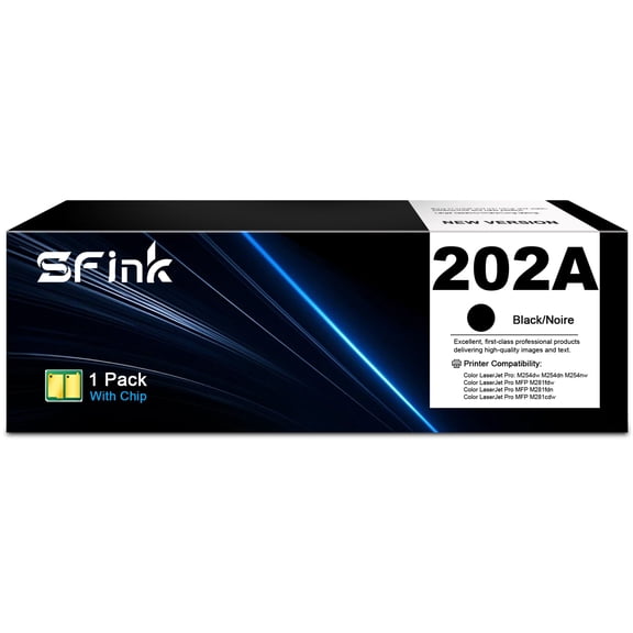 202A CF500A Toner Cartridge 1-Pack Black Compatible for HP202A CF500A Toner Cartridge for Laserjet Pro MFP M281fdw M281cdw M254dw M254nw M281fdn M280nw M254dn Printer Ink