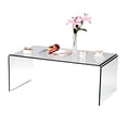 thumbnail image 1 of SMARTIK 1/2 Inch Thicken Tempered Glass Coffee Tables, Modern Decor Clear Coffee Table for Living Room, Easy to Clean and Safe Rounded Edges (Medium 39.3" x 19.6" x 13.78"), 1 of 5