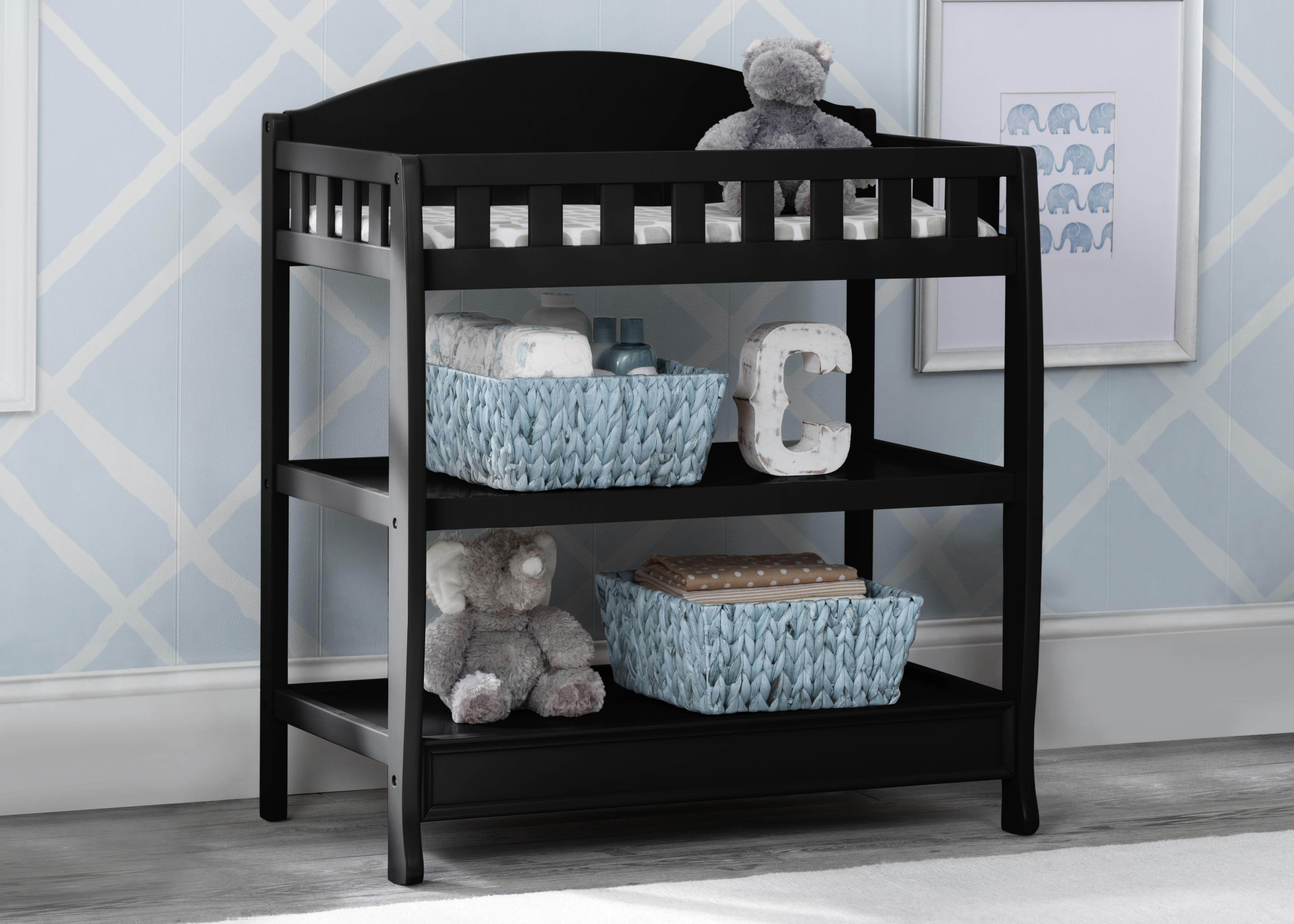 Delta Children Wilmington Changing Table with Pad, Ebony Black - image 2 of 8