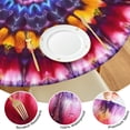 thumbnail image 4 of Colorful Tie Dye Mandala Pattern Round Fitted Tablecloth with Elastic Edge,Dining Table Cover Waterproof,Outdoor Round Tablecloth for Camping,Dining,Indoor and Outdoor, 4 of 7