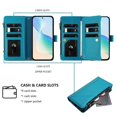 thumbnail image 2 of Case for OPPO Reno 10 5G/Reno 10 Pro 5G Premium Leather Zipper Pocket Wallet Phone Case with 9 Card Slots and Detachable Wrist Strap, 2 of 5