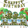 thumbnail image 5 of Decoración para fiesta de cumpleaños de dinosaurios, suministros para fiesta, mantel, caja de dulces, regalo para niños, globo para bebé, recuerdos de fiesta de cumpleaños para niños, 5 of 5