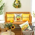 thumbnail image 3 of Happy Summer Pillow Covers 18x18 Inch Set of 4, Floral Sunflower Hello Sunshine Yellow Farmhouse Decorative Throw Pillowcases for Home Sofa Couch Decoration G524-18, 3 of 6