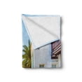 thumbnail image 2 of Ocean Soft Flannel Fleece Throw Blanket, Coastal Charm Themed Beach House Porch View Moroccan Architecture Island Print, Cozy Plush for Indoor and Outdoor Use, 50" x 70", Multicolor, by Ambesonne, 2 of 6