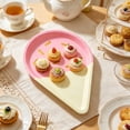 thumbnail image 4 of Dongrere 8 Pcs Disposable Paper Plates, Ice Cream Snack Plates, Triangle Paper Plates for Home Party Shower Wedding Supplies, 7x10 Inch, Pink, 4 of 6
