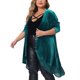 thumbnail image 4 of Cárdigan de mujer plus size Agnes Orinda con volantes, asimétrico, de frente abierto, chaquetas largas de terciopelo 1X verde, 4 of 6