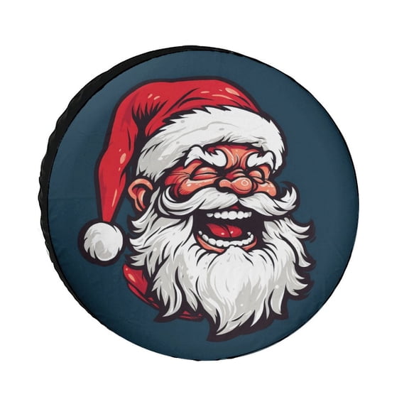 Camping Spare Tire Cover Cool Santa Wheel Tire Cover Waterproof Sun Protection Winter Holiday Tire Cover Universal Fit for Trailer SUV Truck Camper Travel Trailer 12inch