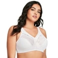 thumbnail image 1 of Women's Glamorise 1003 Magic Lift Full Figure Minimizer Bra (White 36DD), 1 of 7