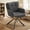 Grey, variant on Domicare Chenille Upholstered Swivel Accent Chair with Nailhead Trim - Modern Office Chair, Vanity Chair, and Dining Chairs with Black Metal Base,Navy Blue