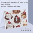 thumbnail image 3 of Yayeee Toggle Light Switch Wall Plate 3-Gang 6.37"x4.48" Decorative Outlet Cover, White Chocolate Cakes, 3 of 7