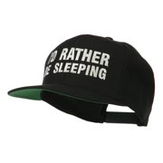 I'd Rather Be Sleeping Embroidered Flat Bill Cap - Black OSFM