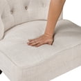 thumbnail image 5 of Beige Tufted Accent Chair with Solid Wood Legs / Ideal for Living Room, Bedroom and Dining Area, 5 of 5