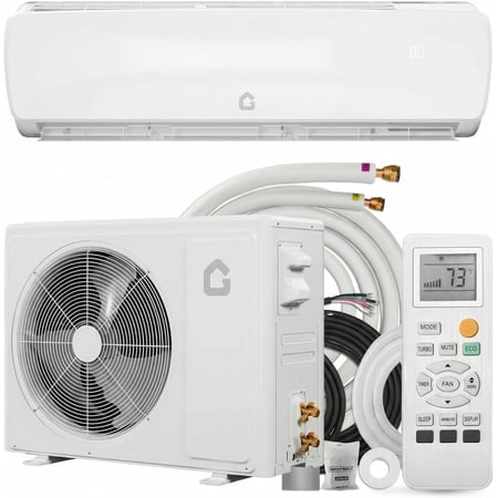 12000 BTU Ductless Wall-Mounted Mini Split Air Conditioner & Heat Pump - 19 SEER2 Inverter, 3-in-1 Cooling/Heating/Dehumidifying, Covers Up to 750 Sq.ft, 230V, Complete Installation Kit, Pre-Charged