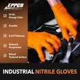 thumbnail image 3 of Guante de nitrilo EPPCO TigerGrip de 8 mil, guantes desechables en polvo, sin látex, texturizados, de agarre superior, color naranja, caja mediana de 100, 3 of 6