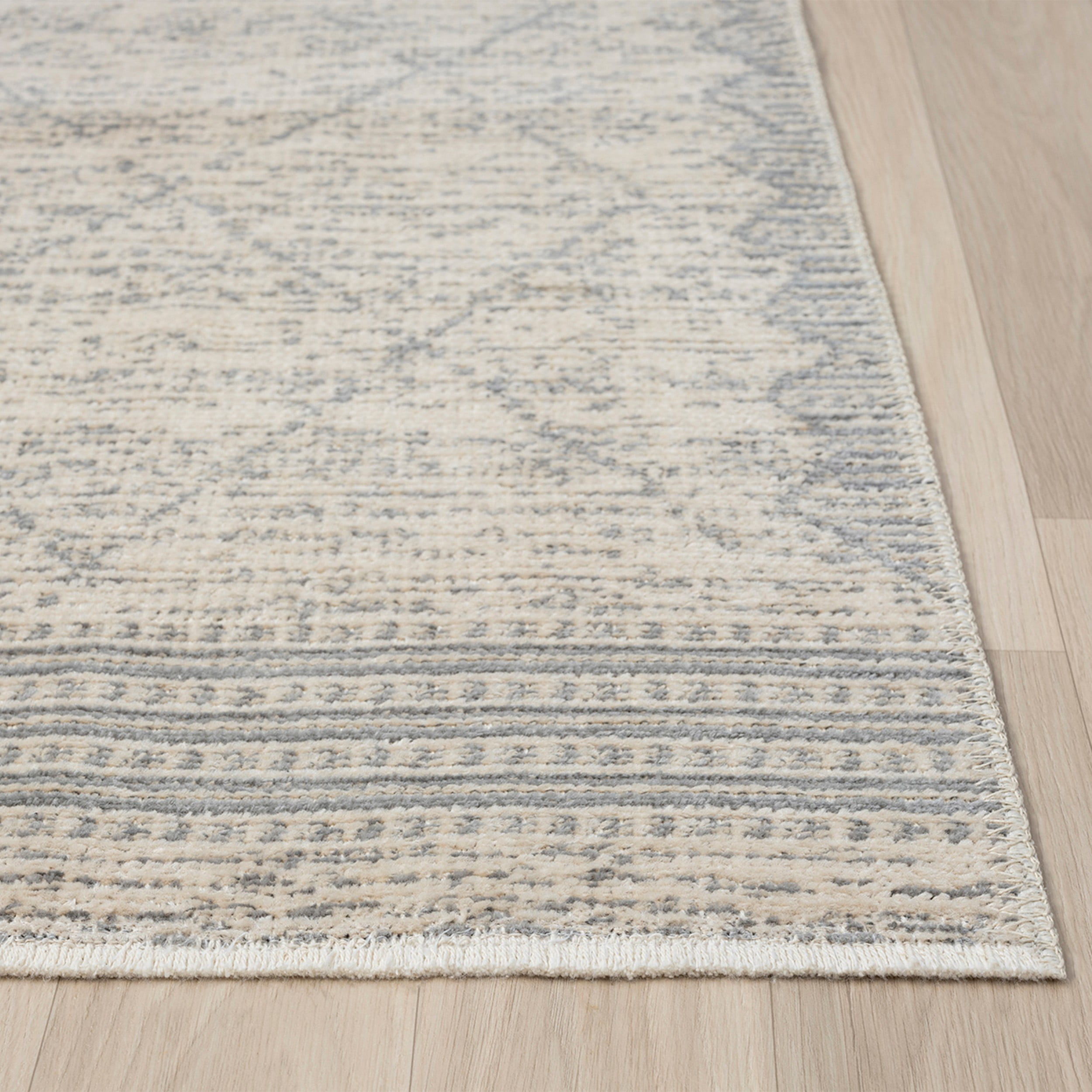 Indigo Ink Contempo Diamond Bohemian Grey Geometric Indoor Area Rug, 2' x 3', Machine Washable