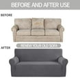 thumbnail image 5 of Skylinewears Stretch Sofa Slipcover High Spandex Couch Sofa Cover Jacquard Furniture Protector Anti-Slip Foams Included (Gray, Medium), 5 of 7