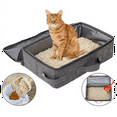 thumbnail image 5 of Foldable Cat for Travel Litter Tray Leakproof with Zipped Lid Portable Cat Toilet for Hotel Car Outdoors 35 X 45cm, 5 of 7