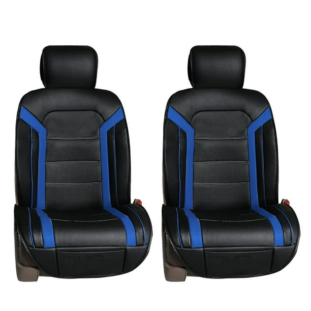 Cojines de Asiento de Coche de Piel sintética Negra Compatible con Bolsa de Aire