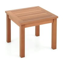 Topcobe 18 Inch Square End Outdoor Adirondack Side Table with Slatted Tabletop, Outdoor Patio Furniture