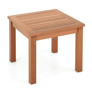 Topcobe 18 Inch Square End Outdoor Adirondack Side Table with Slatted Tabletop, Outdoor Patio Furniture
