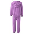 thumbnail image 4 of DPOIS Kids Boys 2 Piece Tracksuit Jogger Sets Full Zip Hoodies Outfits Purple 80, 4 of 7