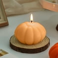 thumbnail image 5 of TUTUnaumb Halloween Pumpkin Shaped Candle Thanksgiving Pumpkin Candles Soy Candle Fall Harvest Pumpkin Candles Decoration Halloween Candle Aromatherapy Holiday Candle Gifts-Orange, 5 of 6