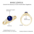 thumbnail image 6 of Rosec Jewels Lab Created Blue Sapphire Ring with Diamond for Women, Crossover Ring, 18K Yellow Gold, US 11.50, 6 of 9