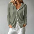 thumbnail image 2 of Vivianyo HD Women's Button‑Front Hooded Cardigan Sweater, Long Sleeve Fall Sweater For Women, Sizes S-2XL, 2 of 8