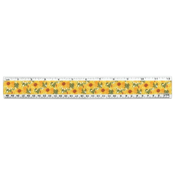 Sunny Sunflowers 12 Inch Standard and Metric Plastic Ruler