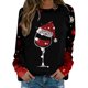 thumbnail image 1 of Gibobby Sudaderas para mujer navidad Sudadera casual con estampado navideño para mujer, cuello redondo, manga larga, sudadera raglán(Negro,CH), 1 of 4