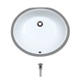 thumbnail image 1 of UPM-White Undermount Porcelain Bathroom Sink Ensemble, Chrome Pop-Up Drain, 1 of 1