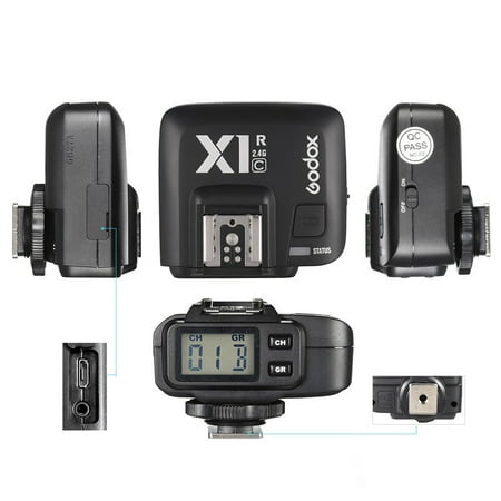 - GODOX X1R-C 32 Channels TTL 1/8000s Wireless Remote Flash Receiver Shutter Release for Canon EOS Cameras GODOX X1T-C Transmitter